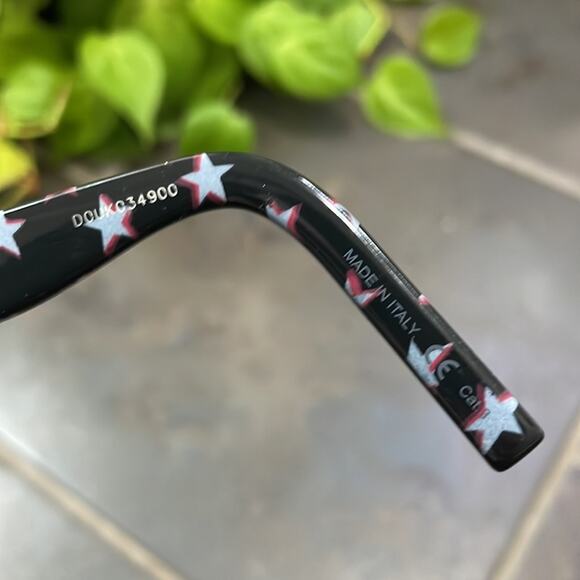 Saint Laurent Stars Print Square Sunglasses Black Made in Italy‎
